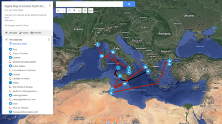 odysseus's journey map