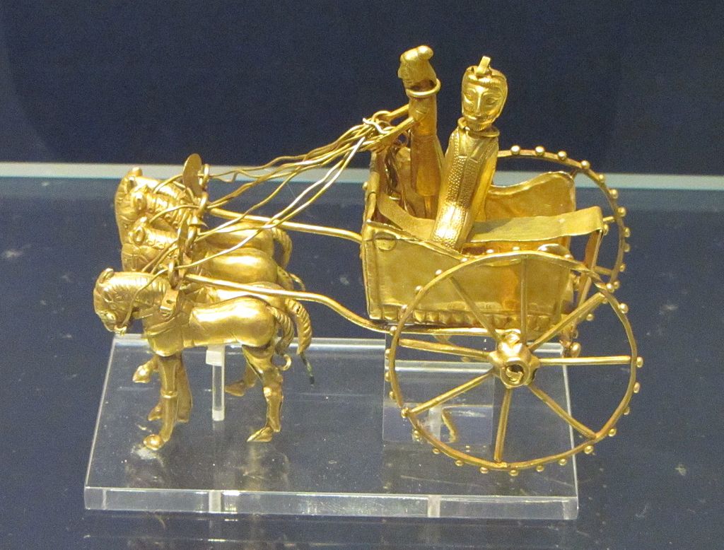 Gold model chariot.