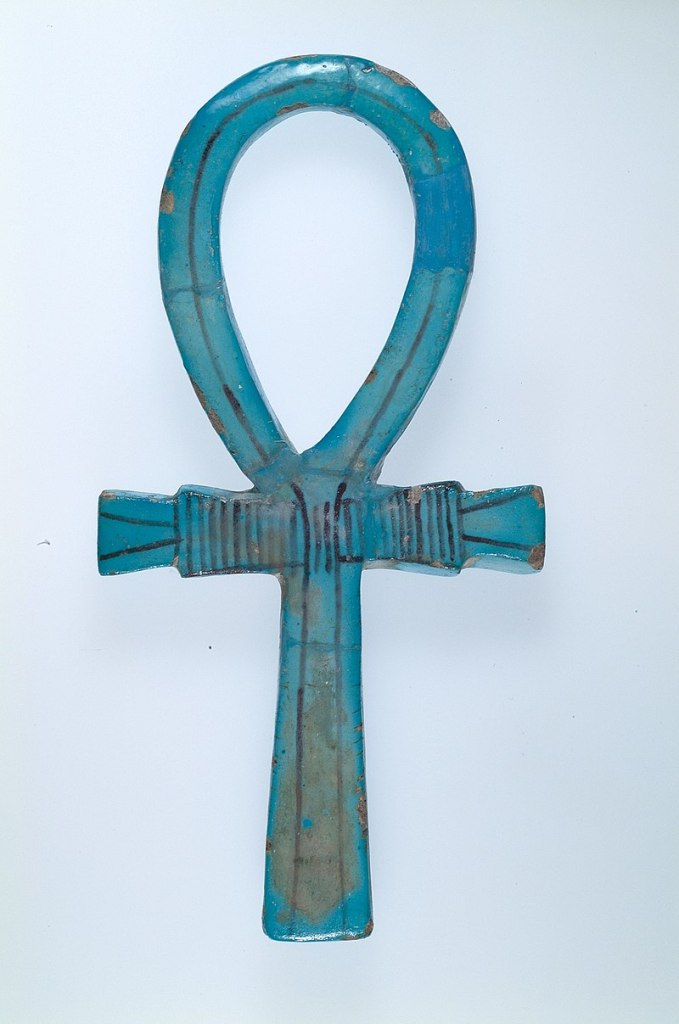 Faience ankh amulet. Metropolitan Museum of Art.