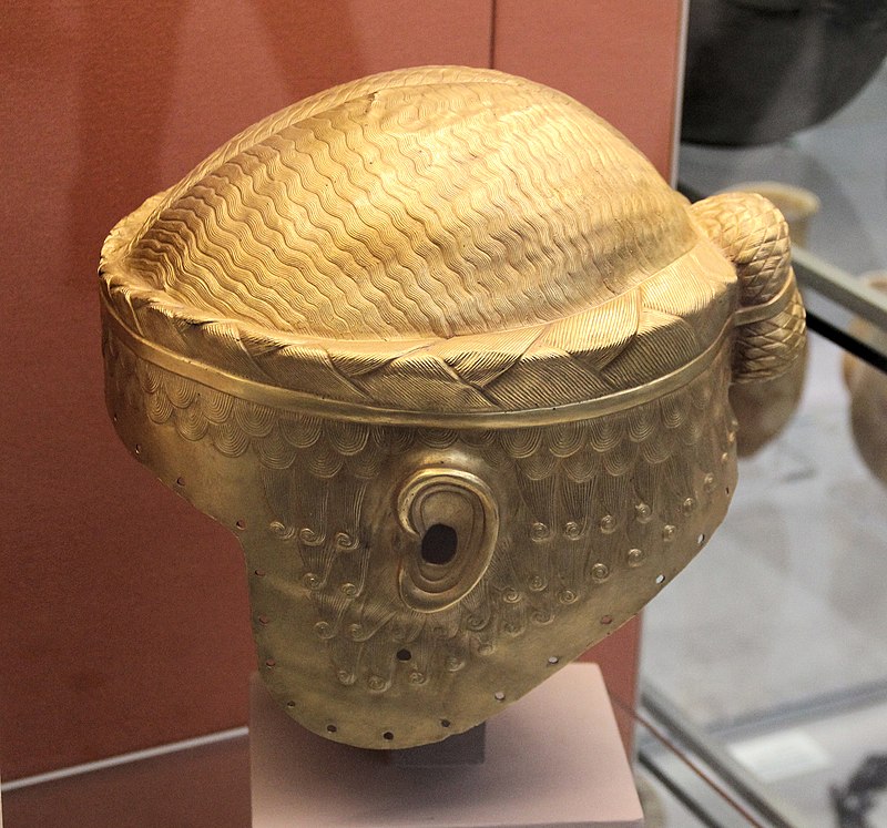 Golden helmet of Meskalamdug (replica), possible founder of the First Dynasty of Ur, 26th c. BC.