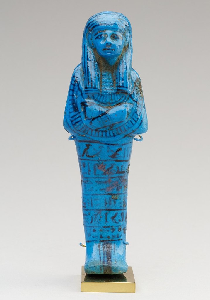 Ushabti of Paser, the vizier of Seti I and Ramesses II, c. 1294–1213 BC, faience. Metropolitan Museum of Art.