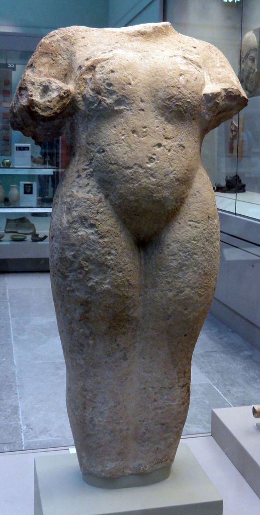 Unique Assyrian female nude statue from the temple of Ishtar at Nineveh.