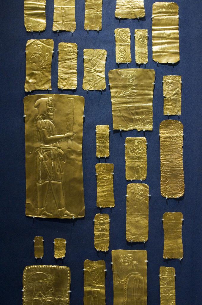 Gold votive plaques.