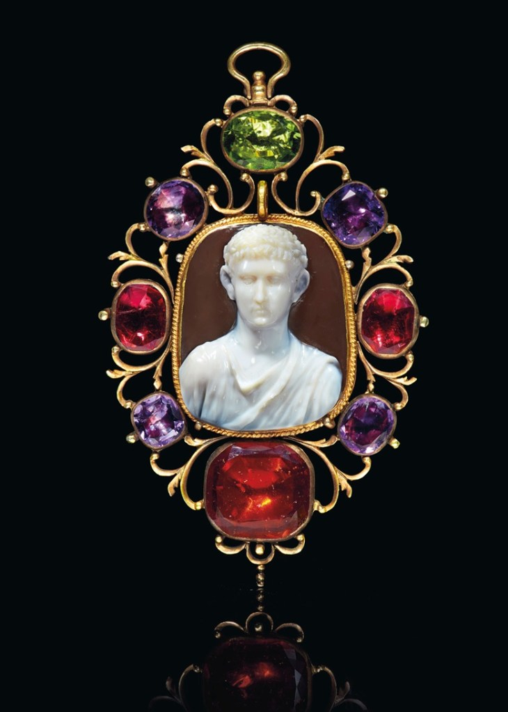 Sardonyx cameo with a draped bust of a Julio-Claudian prince, 1st c. AD.