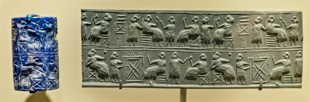 Lapis Lazuli Cylinder Seal recovered from tomb PG 800.