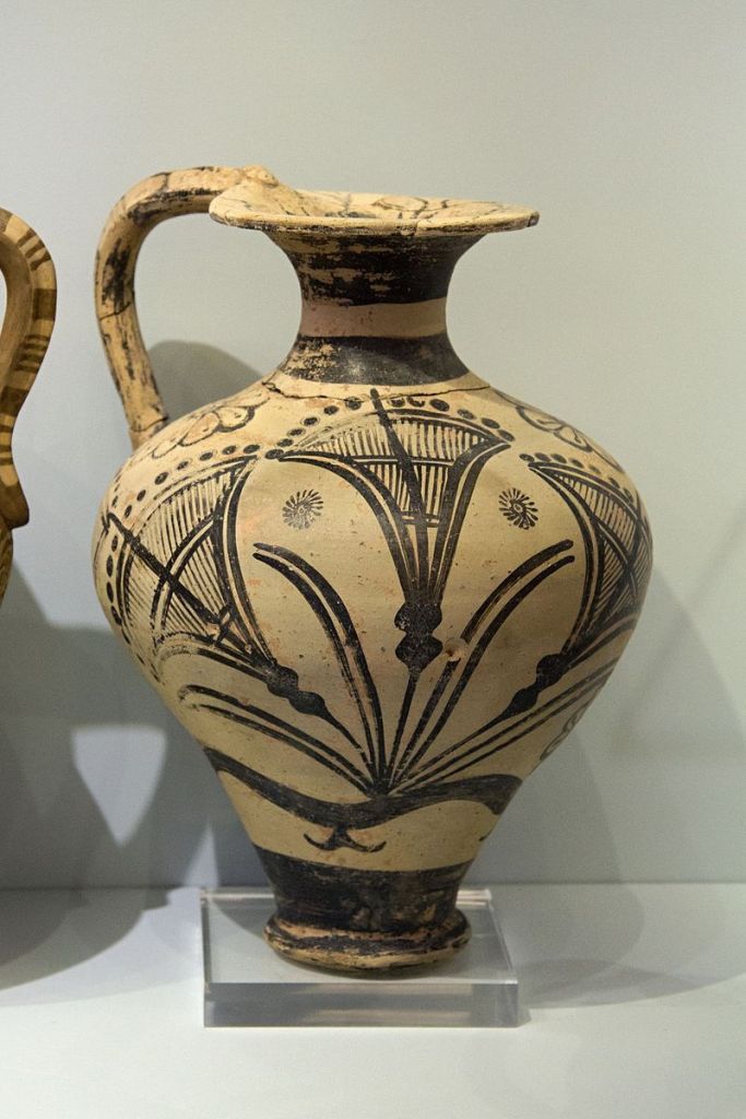 Floral Style ewer with papyrus, from Palaikastro, 1500-1450 BC.