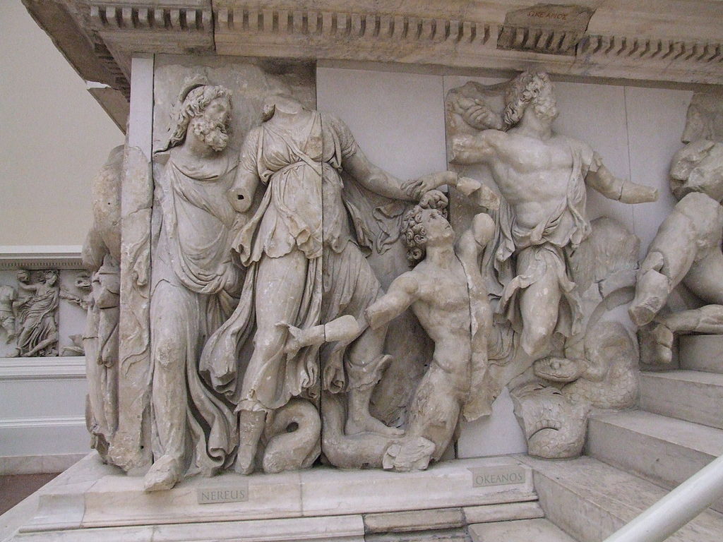 Relief from the Pergamon Altar, depicting the Gigantomachy. Pergamon Museum, Berlin.