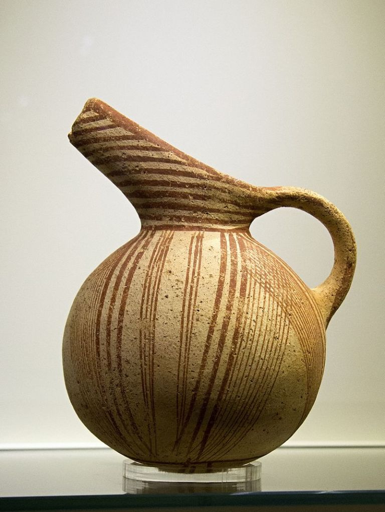 Agios Onouphrios ware with painted parallel-line decoration, 2600-1900 BC.