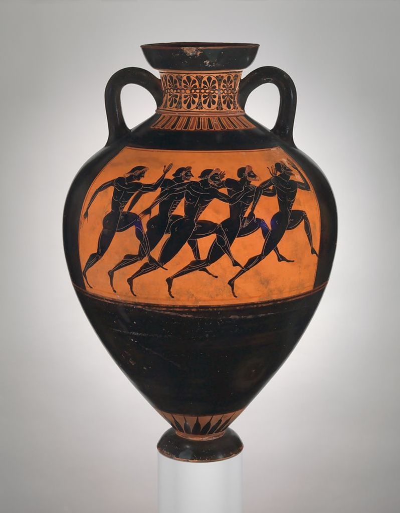 Running ompetition, black-figure Panathenaic prize amphora, c. 480/470 BC.