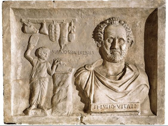 Funerary relief of Ti. Julius Vitalis, who was a butcher.